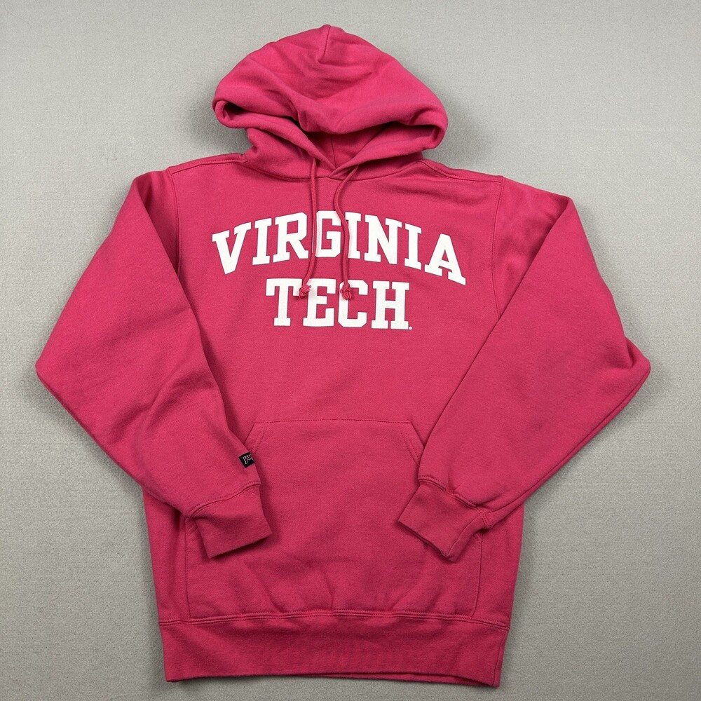 Virginia Tech Hokies Hoodie Men Small Pink Jansport Pullover Sweatshirt NCAA S
